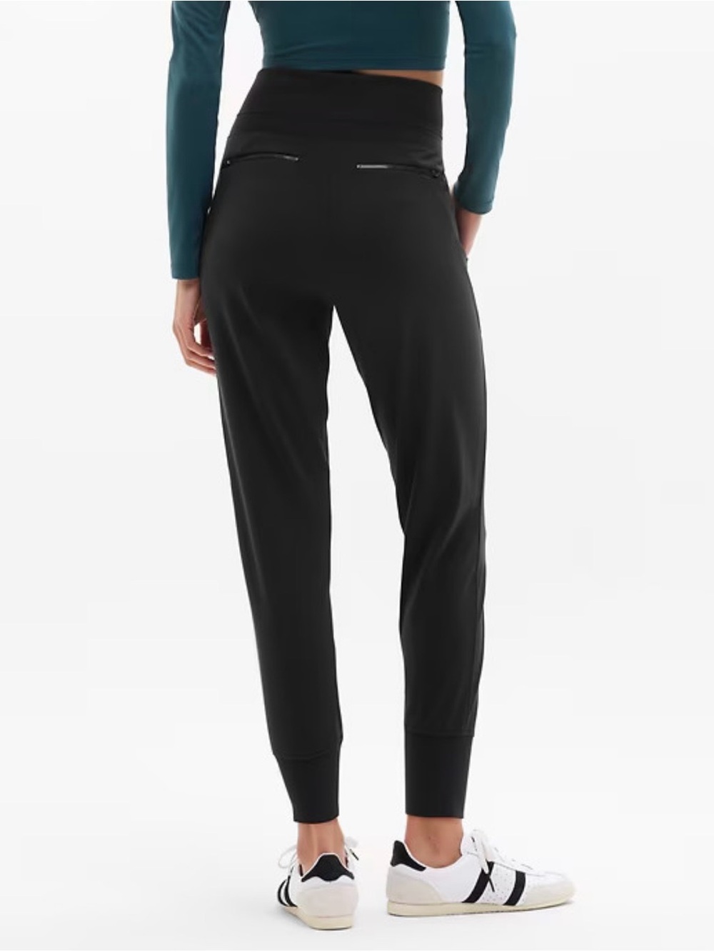 Athleta Black High-Rise Jogger Pants with Zipper Pocket